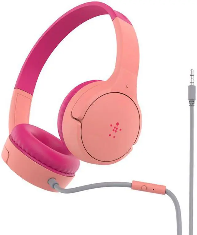Alt view image 3 of 4 - Belkin SoundForm Mini Pink Wired On-Ear Headphones for Kids AUD004BTPK