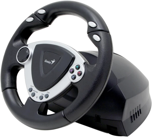 Genius Twin Wheel - Vibration Feedback Racing Wheel for PS2&PC with 12 ...