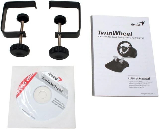 Genius Twin Wheel - Vibration Feedback Racing Wheel for PS2&PC with 12 ...