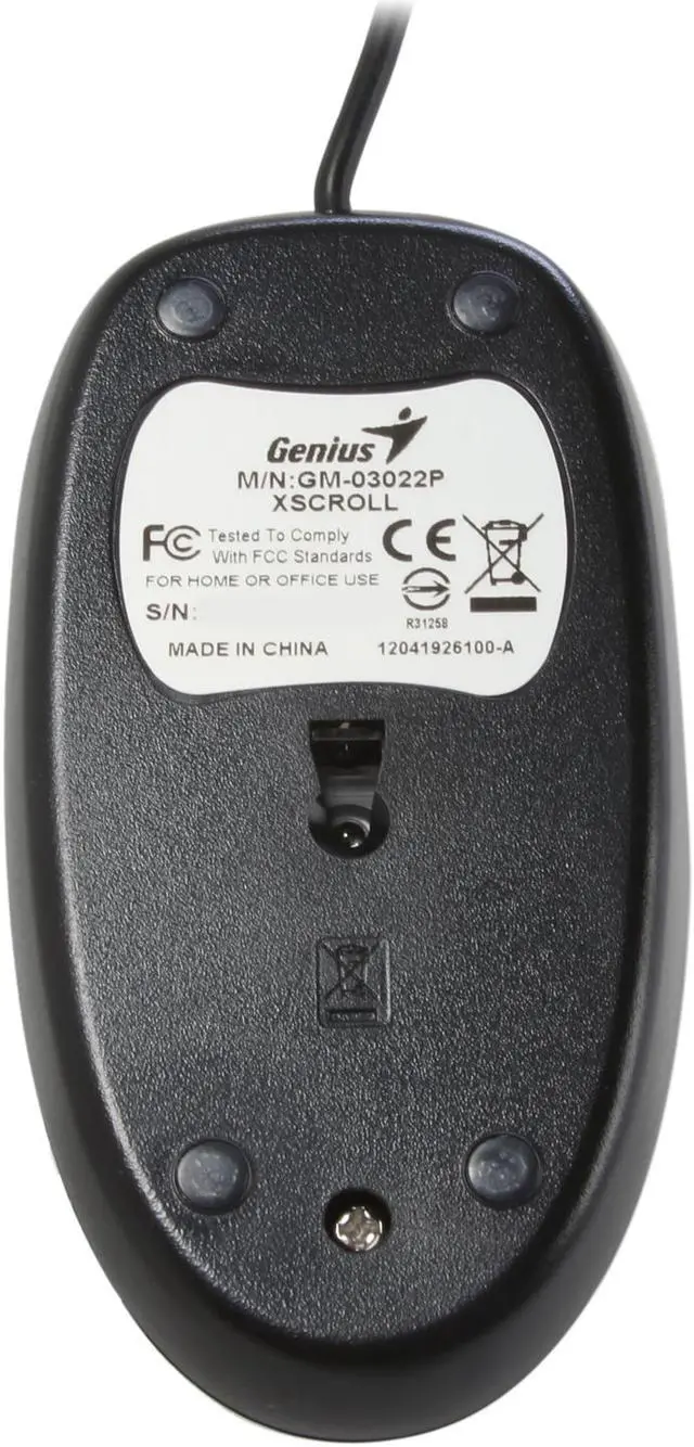 Alt view image 4 of 5 - Genius XScroll Black 1 x Wheel PS/2 Wired Optical Mouse