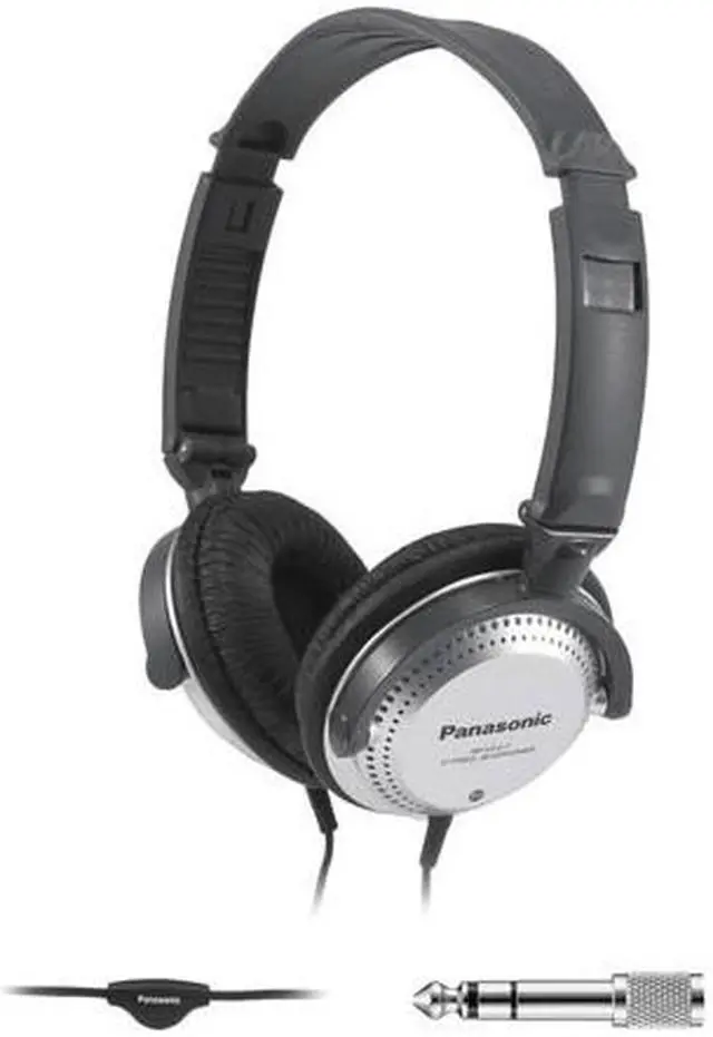 Main image of Panasonic PANASONIC Stereo Headphones with XBS Port, Integrated Volume Controller and Lightweight Foldable Design - RP-HT227-K – Over the Ear Headphones (Black & Silver) Black RP-HT227 3.5mm/ 6.3mm Connector Circumaural Monitor Headphone wi