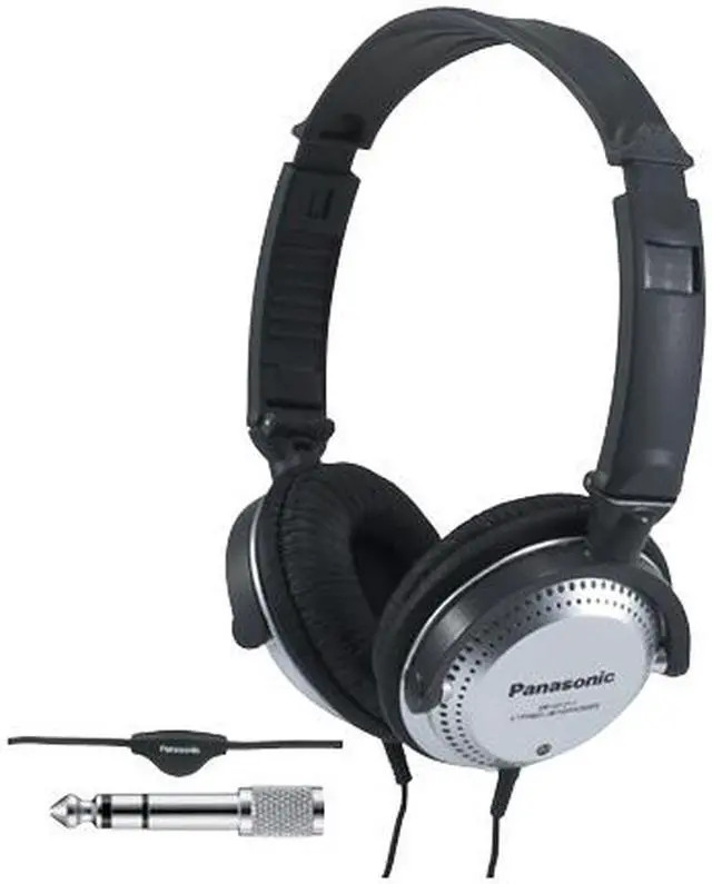 Alt view image 2 of 4 - Panasonic PANASONIC Stereo Headphones with XBS Port, Integrated Volume Controller and Lightweight Foldable Design - RP-HT227-K – Over the Ear Headphones (Black & Silver) Black RP-HT227 3.5mm/ 6.3mm Connector Circumaural Monitor Headphone wi
