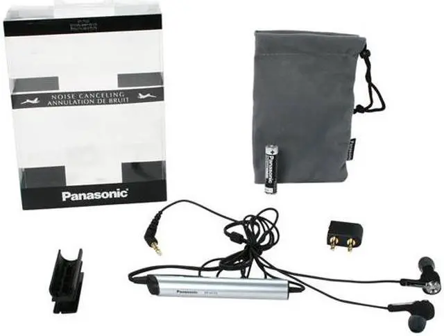 Alt view image 4 of 4 - Panasonic RP-HC55-S Noise-Cancelling Earbud Headphones (Silver)