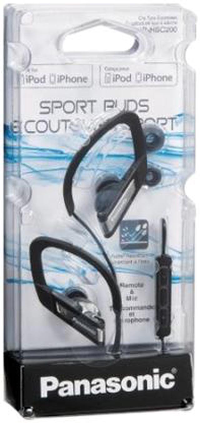 Alt view image 2 of 2 - Panasonic RP-HSC200-K 3.5mm Connector In-Ear Clip Sports Headphone w/ Remote & Mic - Black