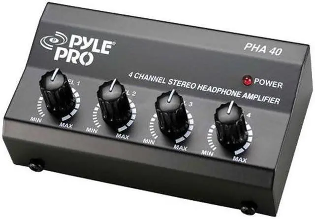 Alt view image 2 of 3 - Pyle Pro PHA40 Heapones 4 Channel Amplifier