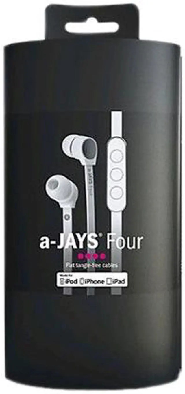 Main image of JAYS a-JAYS Four White T00082 Silver-Plated 3.5mm Connector Canal Earphone with Mic/Controller