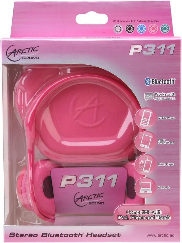 Alt view image 5 of 5 - ARCTIC P311-Pink On-Ear Bluetooth Headset, ideal for Sports, 70 hours playback