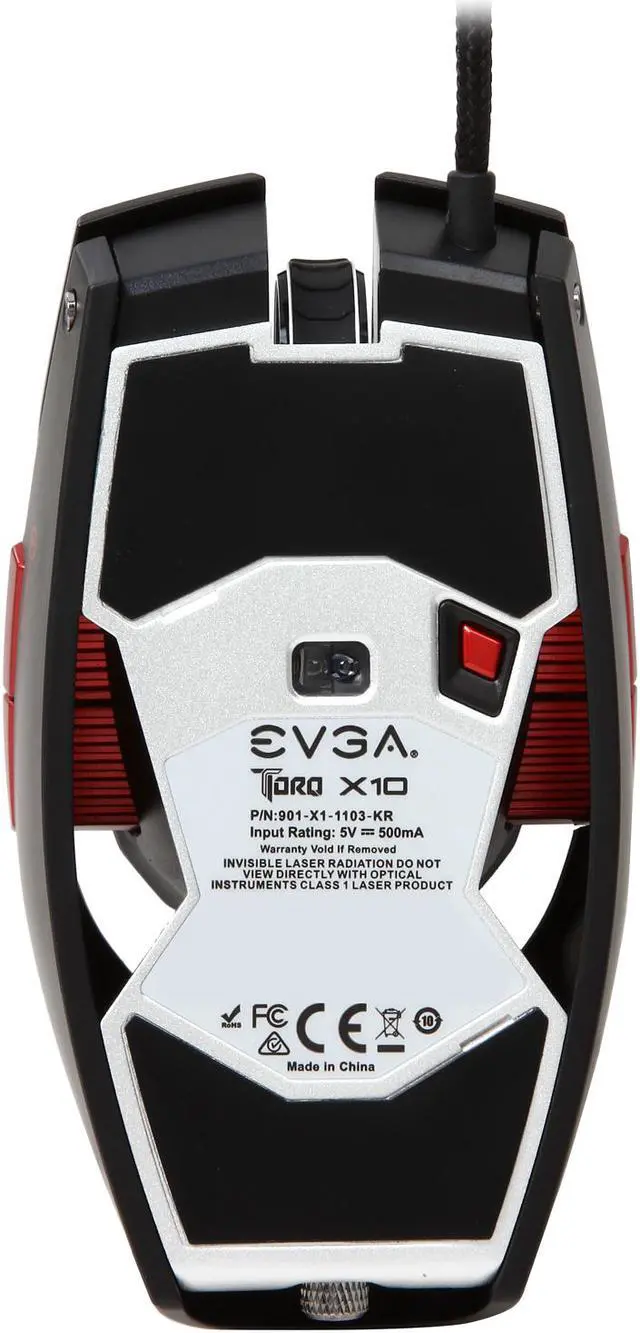 Alt view image 4 of 7 - EVGA TORQ X10 901-X1-1103-KR Wired Laser Gaming Mouse