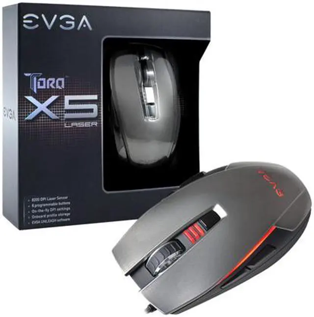 Alt view image 9 of 10 - EVGA TORQ X5L 901-X1-1051-KR Black 8 Buttons 1 x Wheel Wired Laser Gaming Mouse