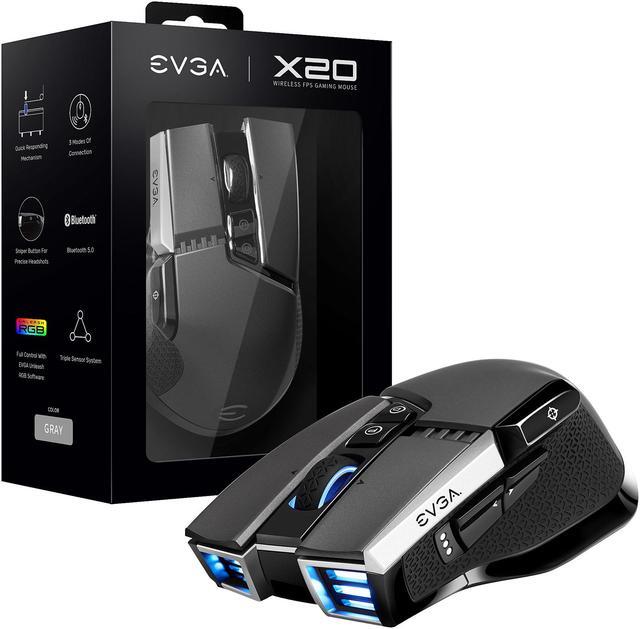 Alt view image 8 of 8 - EVGA X20 Gaming Mouse, Wireless, Grey, Customizable, 16,000 DPI, 5 Profiles, 10 Buttons, Ergonomic 903-T1-20GR-KR
