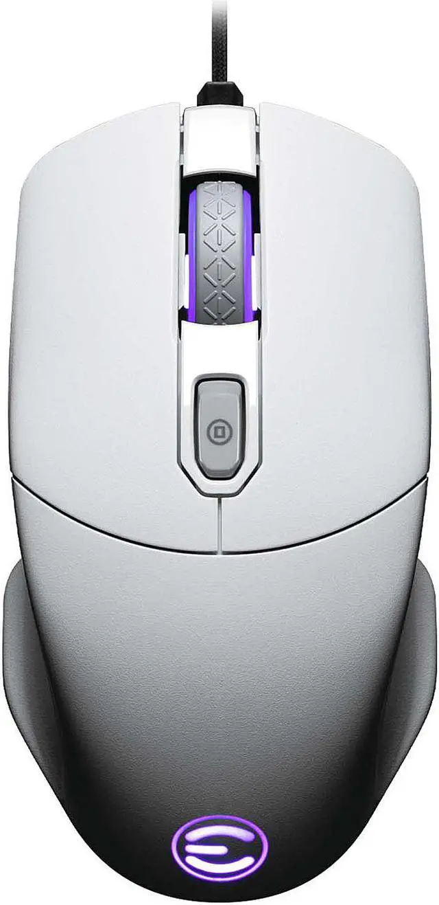 Alt view image 6 of 9 - EVGA X12 Gaming Mouse, 8k, Wired, White, Customizable, Dual Sensor, 16,000 DPI, 5 Profiles, 8 Buttons, Ambidextrous Light Weight, RGB, 905-W1-12WH-KR