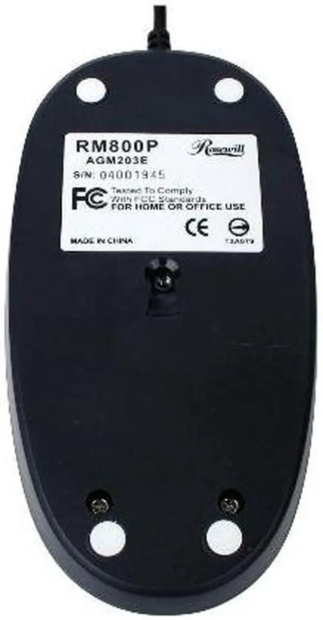 Alt view image 3 of 4 - Rosewill RM800P Black 3 Buttons 1 x Wheel PS/2 Wired Optical Mouse - OEM