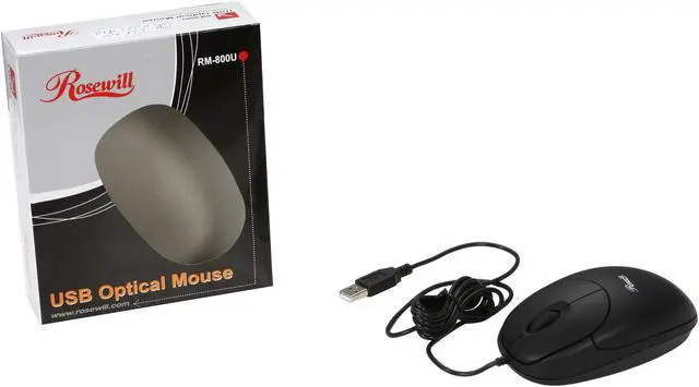 Alt view image 7 of 7 - Rosewill RM800U Black 3 Buttons 1 x Wheel USB Wired Optical Mouse - OEM