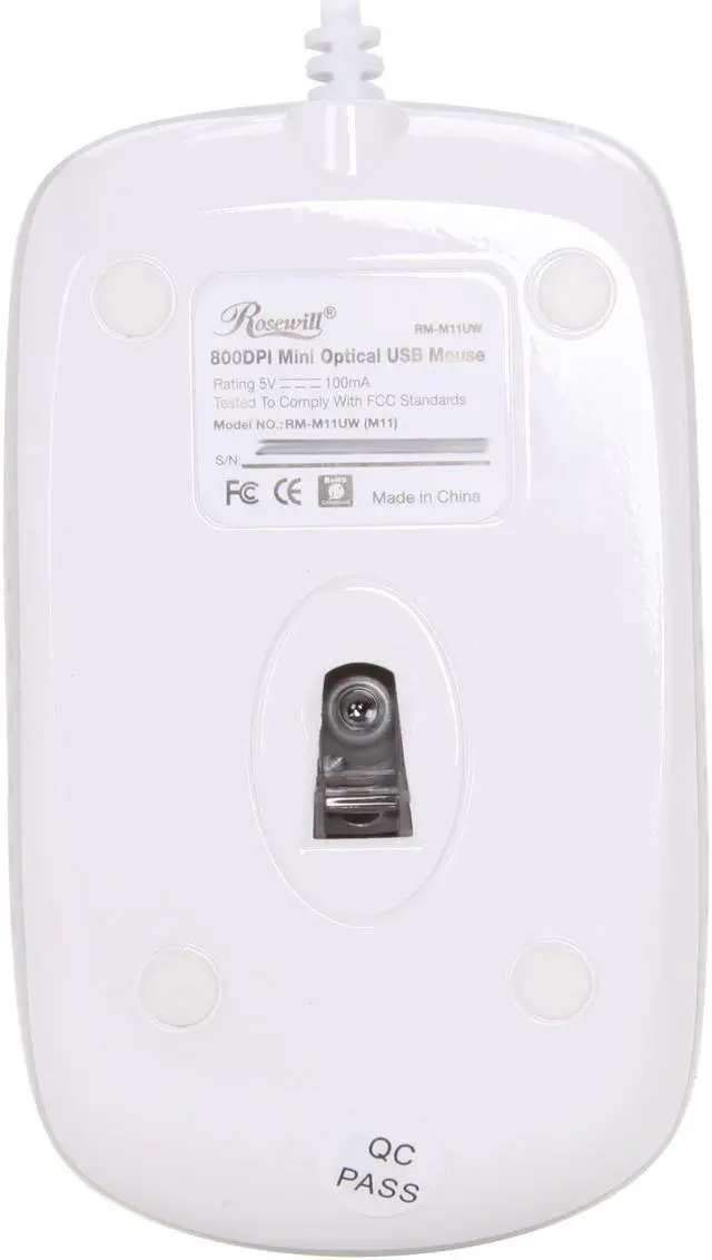 Alt view image 4 of 5 - Rosewill RM-M11UW 3 Buttons 1 x Wheel USB Optical 800 dpi Portable Mini Mouse