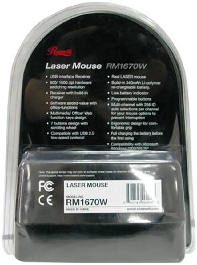Alt view image 6 of 6 - Rosewill RM1670W Silver/Black 7 Buttons 1 x Wheel RF Wireless Laser Mouse