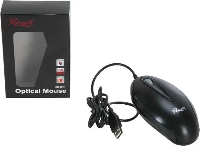Alt view image 7 of 7 - Rosewill RM-2210 Black 3 Buttons 1 x Wheel USB Wired Optical Mouse