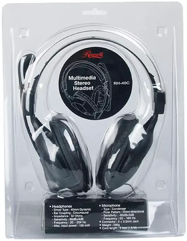 Alt view image 2 of 2 - Rosewill RH-40C 3.5mm Connector Circumaural Multimedia Stereo Headset