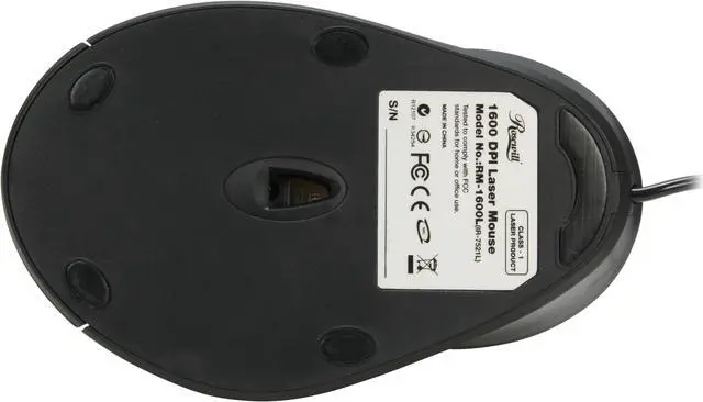Alt view image 6 of 9 - Rosewill RM-1600L Black 5 Buttons 1 x Wheel USB Laser 1600 dpi Mouse