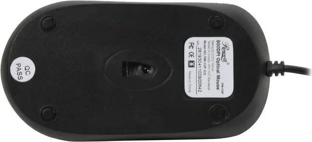 Alt view image 6 of 8 - Rosewill RM-C2P Mouse – Black, 3 Buttons, 1 x Wheel, PS/2 Wired, Optical, 800 dpi