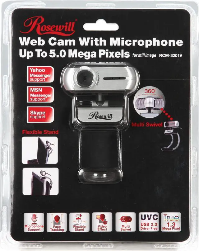 Alt view image 8 of 8 - Rosewill  RCM-3201V  True 1.3 M Effective Pixels  USB  WebCam