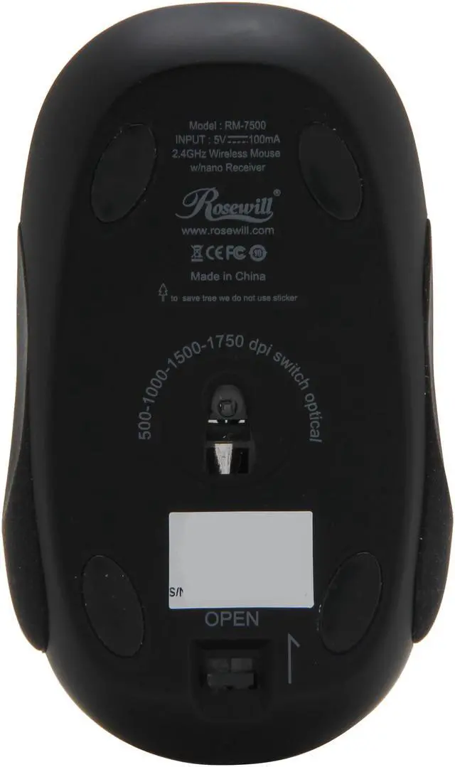Alt view image 4 of 6 - Rosewill RM-7500 - 2.4GHz Wireless Travel Mouse