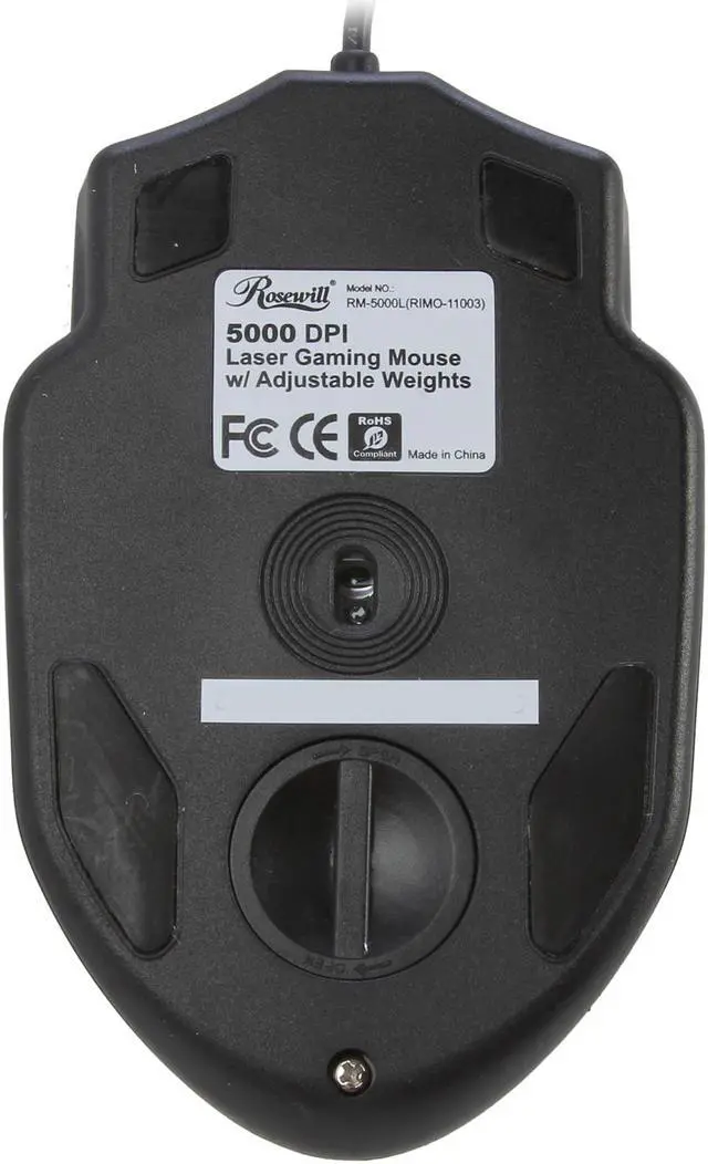 Alt view image 5 of 7 - Rosewill RM-5000L 5000 DPI Laser Gaming Mouse w/ Adjustable Weights