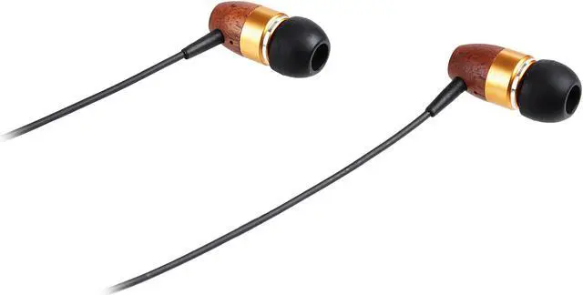 Alt view image 2 of 5 - Rosewill Brown / Gold Canal High Fidelity Passive Noise Isolating Rosewood Earbuds - RHTS-11002