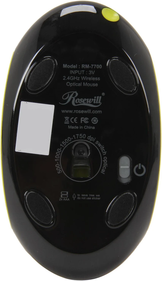 Alt view image 4 of 6 - Rosewill RM-7700 2.4GHz Wireless Optical Mouse w/ Nano Receiver