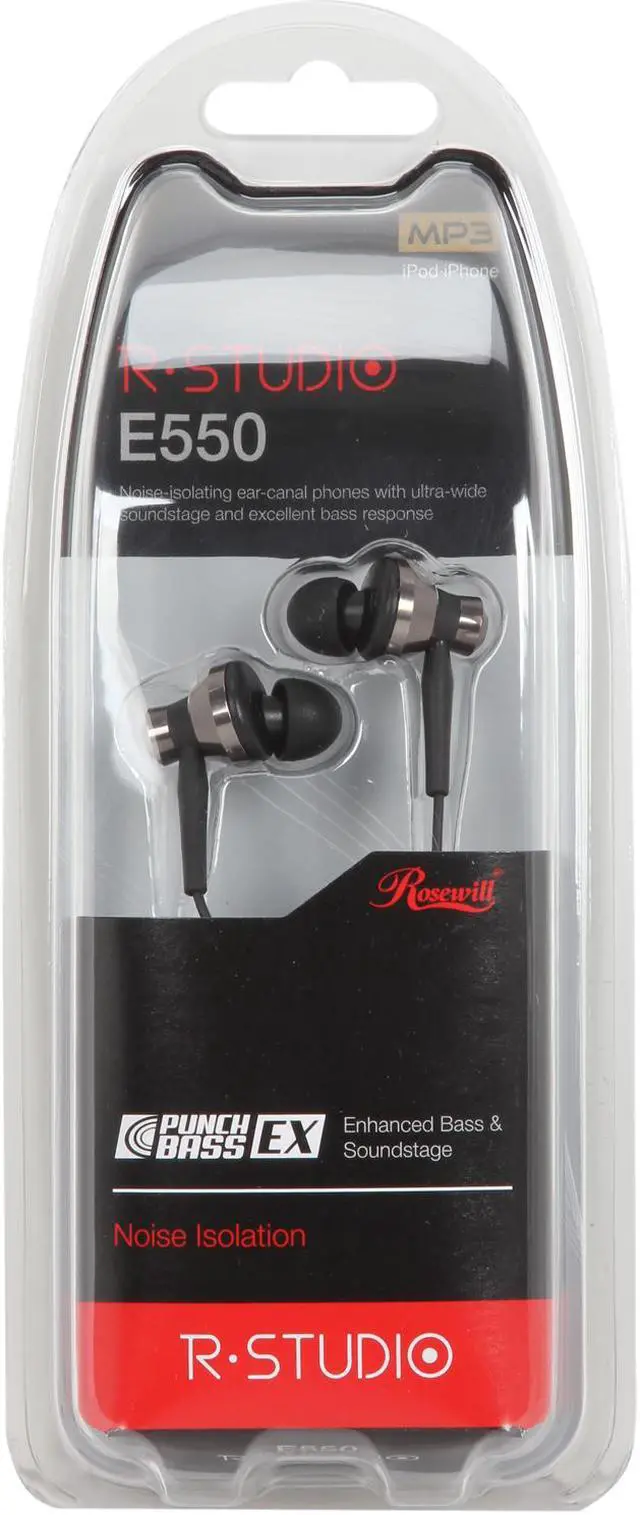 Alt view image 6 of 6 - Rosewill R-Studio E-550 Noise Isolating Earbuds, Aluminum Housing, 3.5mm Connector