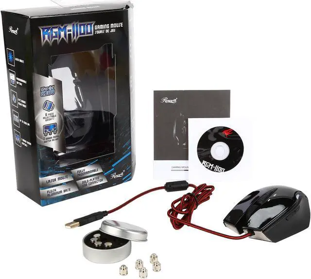 Alt view image 6 of 5 - Rosewill RGM-1100 Laser Gaming Mouse, Aluminum Bottom, Adjustable DPI up to 8200, 7 Buttons - 6 Programmable, 6 Adjustable Weights
