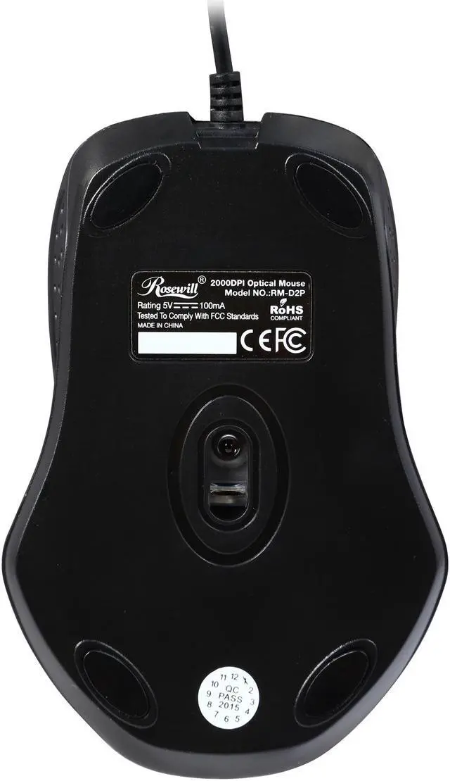 Alt view image 4 of 5 - Rosewill RM-D2P 4 Buttons x 1 Wheel Wired Optical Mouse PS2, for Both Hands, up to 2000DPI