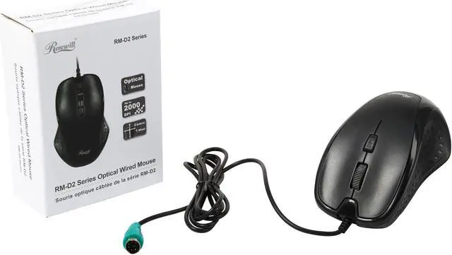 Alt view image 5 of 5 - Rosewill RM-D2P 4 Buttons x 1 Wheel Wired Optical Mouse PS2, for Both Hands, up to 2000DPI