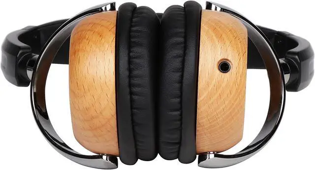 Alt view image 6 of 7 - Rosewill Prelude On-Ear Wood Headphones, In-Line Volume Control Switch and Microphone, Genuine Beech Wood Swivel Ear Cups, RWH-001