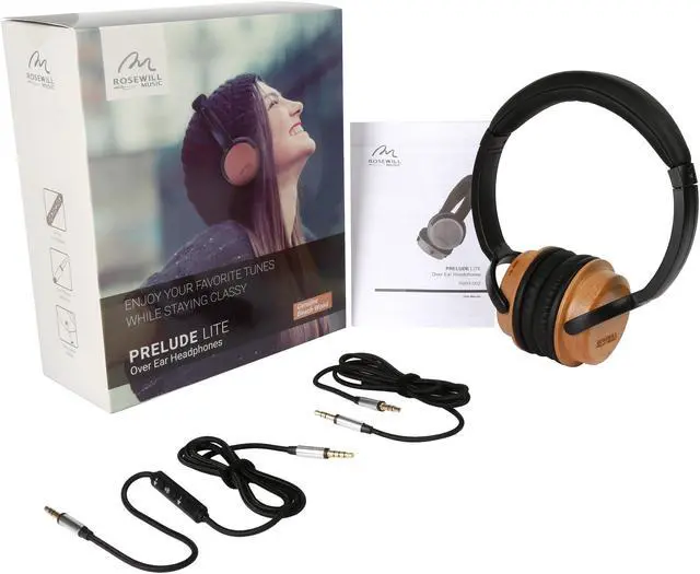 Alt view image 7 of 7 - Rosewill Prelude Lite - RWH-002 - On-Ear Wood Headphones, Headset