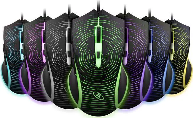 Alt view image 3 of 9 - Rosewill 4000 dpi Rainbow Backlit Optical Wired Gaming Mouse (NEON M53)