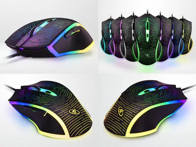 Alt view image 8 of 9 - Rosewill 4000 dpi Rainbow Backlit Optical Wired Gaming Mouse (NEON M53)