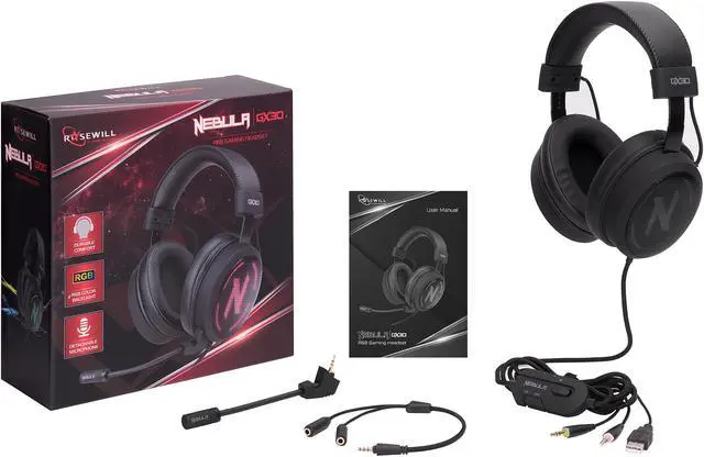 Alt view image 9 of 9 - Rosewill NEBULA GX30 Gaming Headset with Microphone for PC / PS4 / Mac & RGB Backlight