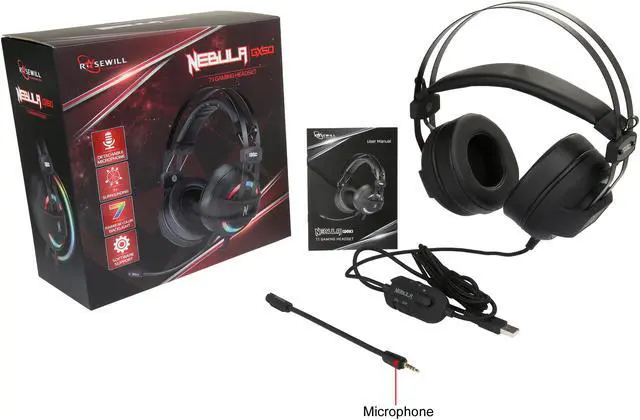 Alt view image 7 of 7 - Rosewill NEBULA GX50 Gaming Headset with Detachable Microphone & RGB Backlight
