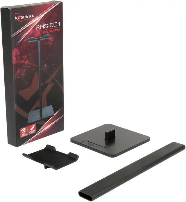 Alt view image 3 of 3 - Rosewill Headphone Stand, Universal Aluminum Gaming Headphone Holder Bracket Headset Showing Display Stand Hanger for All Headphone Size –Black (RHS-001)