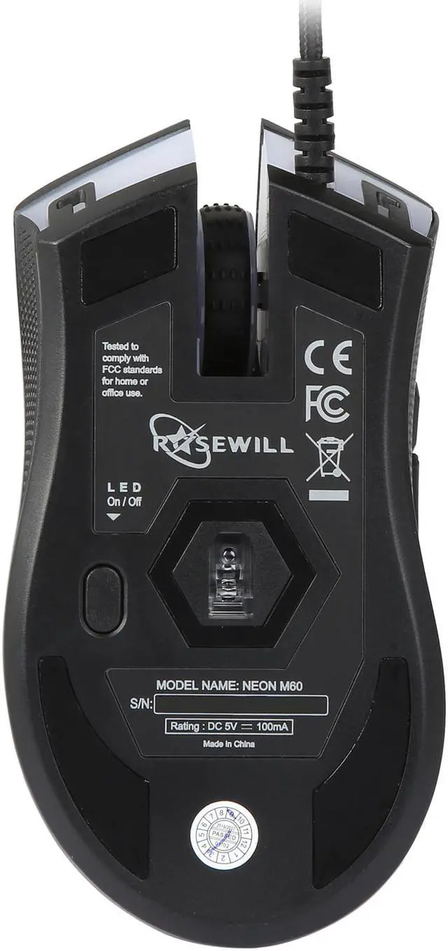 Alt view image 8 of 9 - Rosewill NEON M60 Wired Gaming Mouse with Optical Gaming Sensor, On-The-Fly 12000 DPI, Ergonomic Hand Grips, 8 Programmable Buttons + Rapid Fire with 11 RGB Backlight Modes