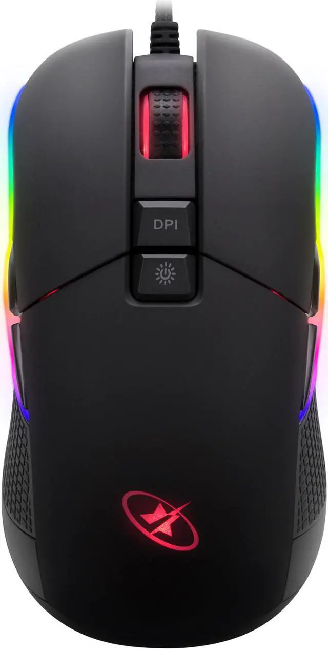 Alt view image 2 of 7 - Rosewill NEON M62 Ambidextrous Wired Gaming Mouse, On-The-Fly 10000 DIP, Ergonomic Ambidextrous Hand Grips, 9 Programmable Buttons, 12 RGB Backlight Modes