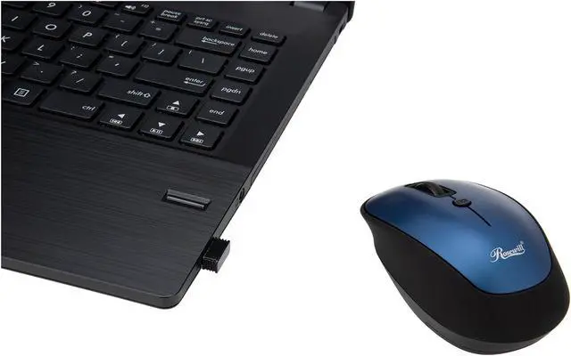 Alt view image 6 of 7 - Rosewill Wireless Optical Computer Mouse, Compact, Travel Friendly, Office Style, Adjustable DPI, 4 Buttons, USB - Blue