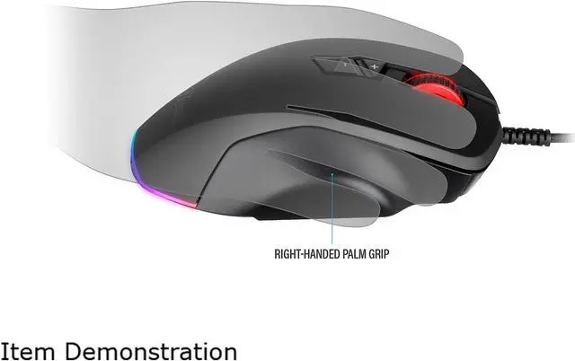 Alt view image 8 of 11 - Rosewill NEON M63 Wired Gaming Mouse with Interchangeable Side Plates, On-The-Fly 10000 DPI, Ergonomic with Finger Rest, 12 Programmable Side Buttons for FPS/MMO/MOBA Games, 10 RGB Backlight Modes