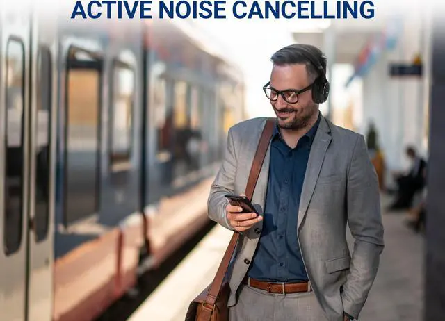 Alt view image 2 of 7 - Rosewill SAROS C740S Active Noise Cancelling (ANC) Wireless Over-Ear Headphones, Rechargeable with up to 40 Hours of Playtime, 40mm Driver, Superior HQ Sound, Foldable Earcups, Portable for Travel