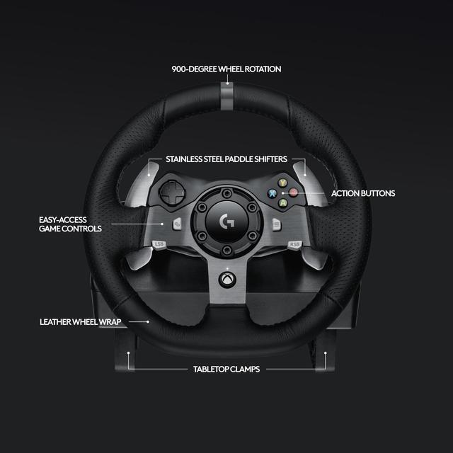 Alt view image 6 of 9 - Logitech G920 Driving Force Racing Wheel for Xbox Series X|S, Xbox One and PC