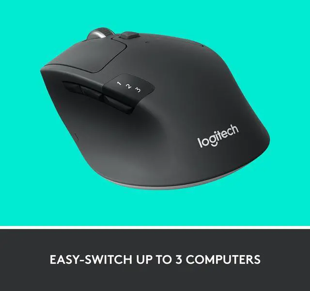 Alt view image 9 of 11 - Logitech M720 Triathlon Multi-Device Wireless Mouse, Bluetooth, USB Unifying Receiver, 1000 DPI, 8 Buttons, 2-Year Battery, Compatible with Laptop, PC, Mac, iPadOS - Black