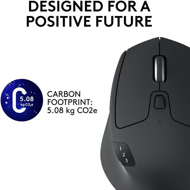 Alt view image 3 of 11 - Logitech M720 Triathlon Multi-Device Wireless Mouse, Bluetooth, USB Unifying Receiver, 1000 DPI, 8 Buttons, 2-Year Battery, Compatible with Laptop, PC, Mac, iPadOS - Black