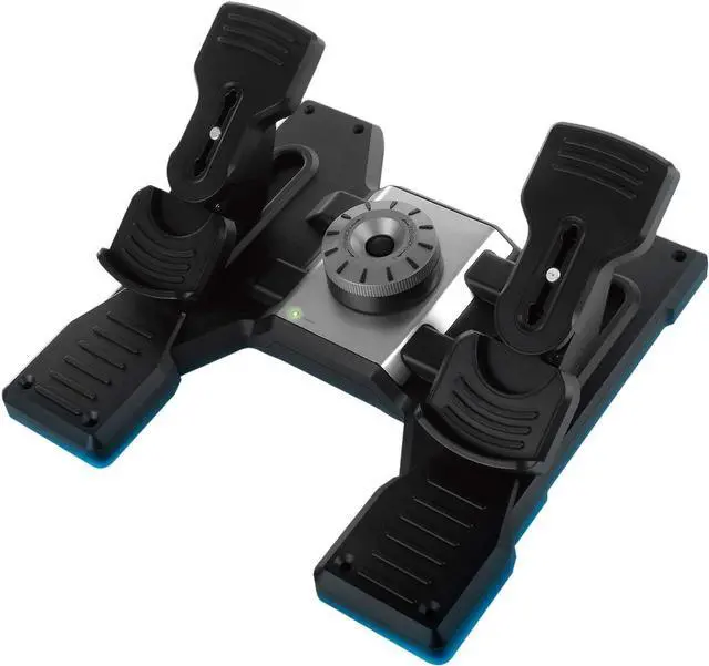 Alt view image 4 of 5 - Logitech G Flight Professional Simulation Rudder Pedals With Toe Brake