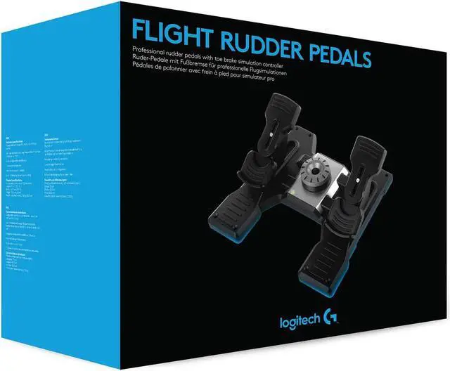 Alt view image 6 of 5 - Logitech G Flight Professional Simulation Rudder Pedals With Toe Brake