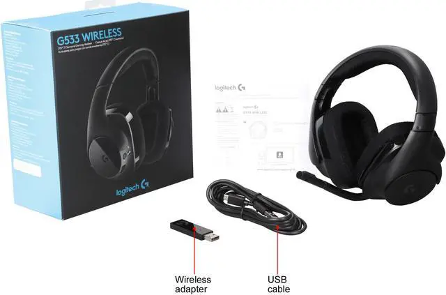 Alt view image 7 of 7 - Logitech G533 Wireless DTS 7.1 Surround Sound Gaming Headset